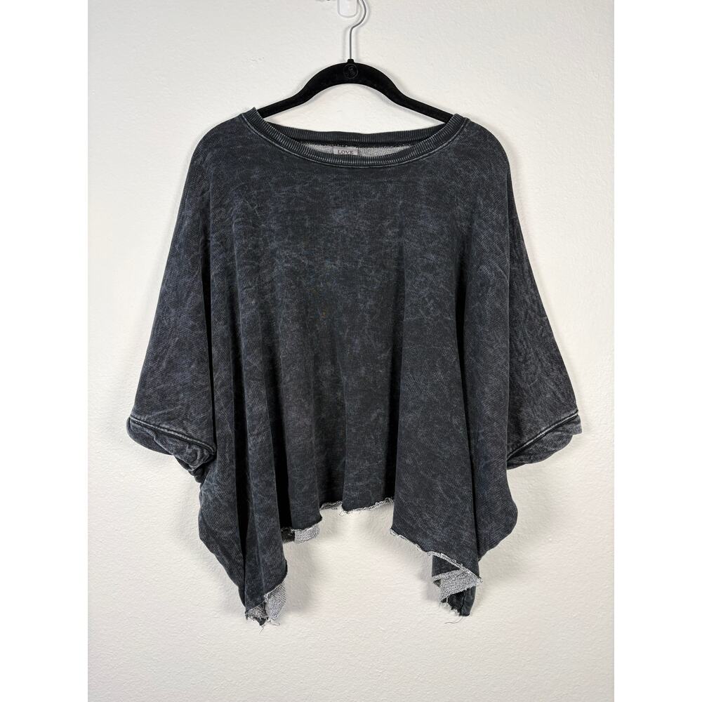 Women's Love Vintage Boutique Casual Boho Oversized Acid Wash Crop Tee